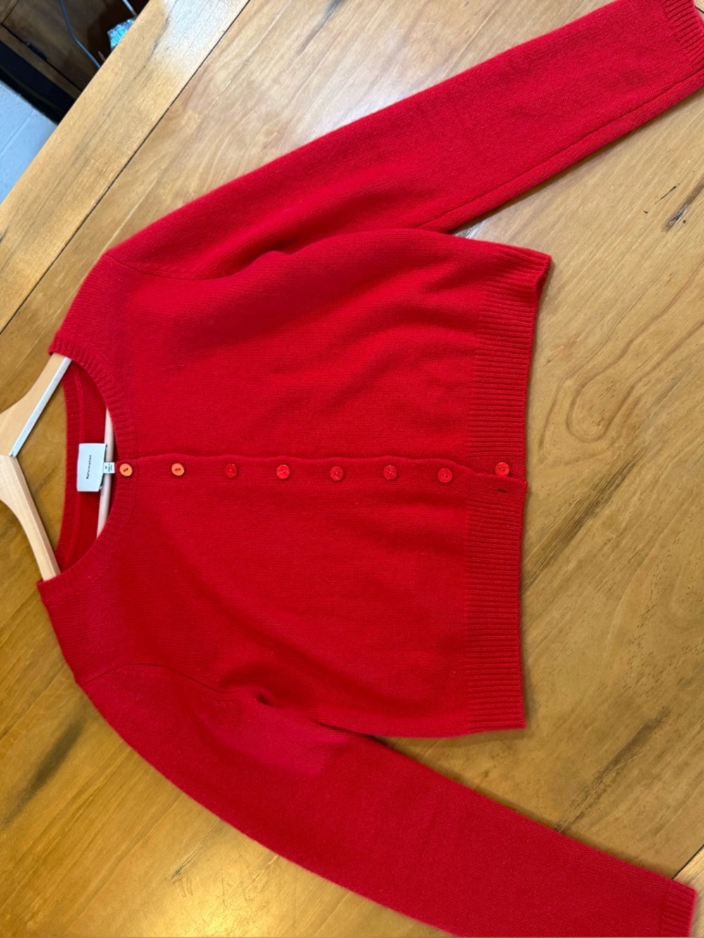 ❤️ Reformation Red Cashmere Cropped Cardigan - Picture 12 of 16